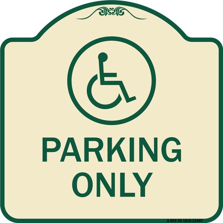 Signmission Parking With New Access Symbol Heavy-Gauge Aluminum Architectural Sign, 18" x 18", TG-1818-23407 A-DES-TG-1818-23407